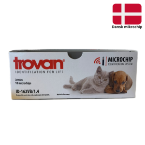 Trovan’s biokompatible mini transponder. Ø 1,4x8mm.  (1 x 10 stk.) (Dansk landekode 208)