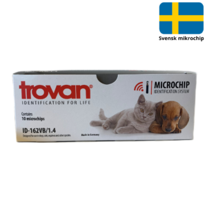 Trovan’s biokompatible mini transponder. Ø 1,4x8mm. (1 x 10 stk.) (Svensk landekode-752)